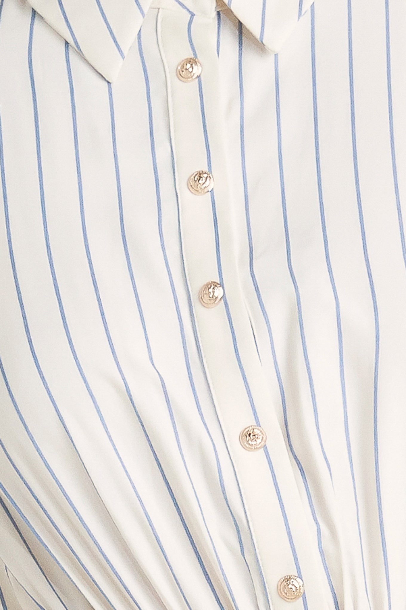 Pin Striped Elastic Waist Midi Dress