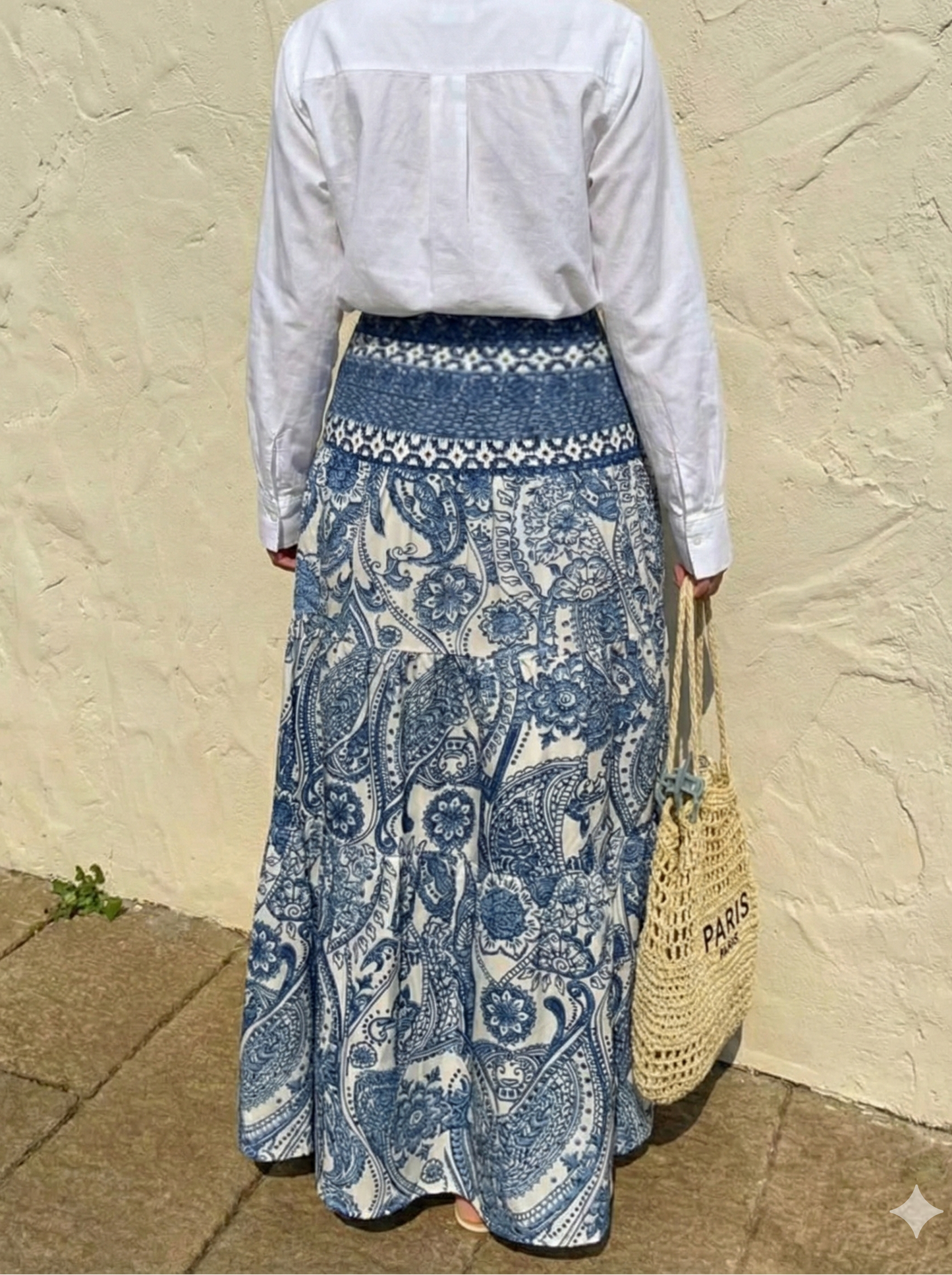 Printed High Waist Maxi Skirt