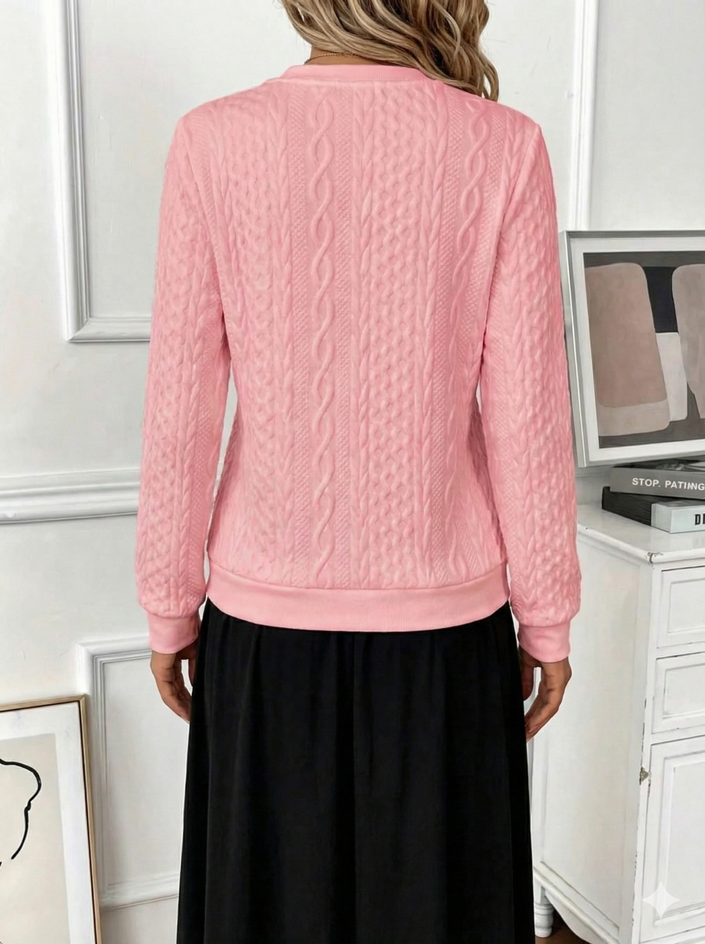 Texture Half Zip Long Sleeve Sweatshirt