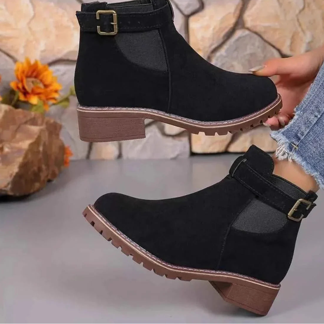 Block Heels Ankle Boots