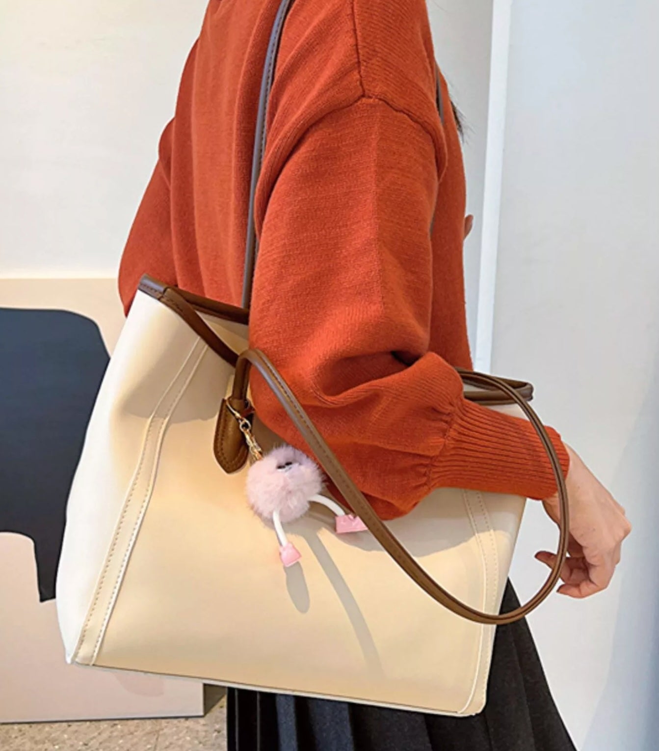 Faux Leather Tote Bag