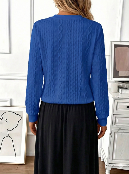 Texture Half Zip Long Sleeve Sweatshirt