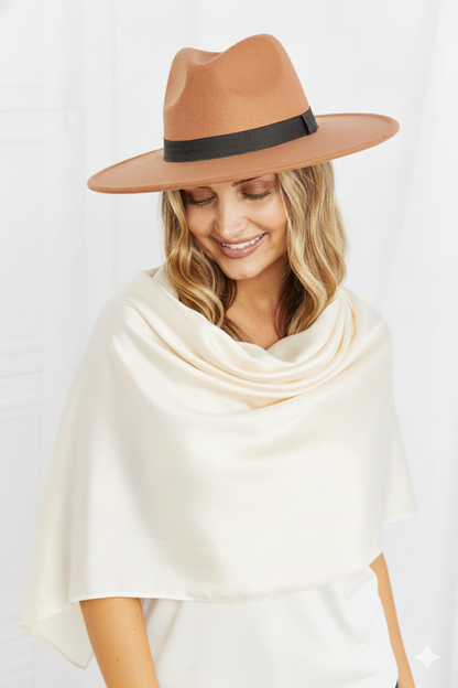 Women's Classic Fedora Hat - Tan