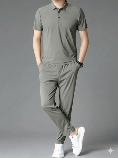 Men's Full Size Button Detail Short Sleeve Polo