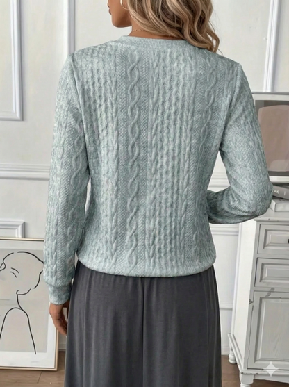 Texture Half Zip Long Sleeve Sweatshirt