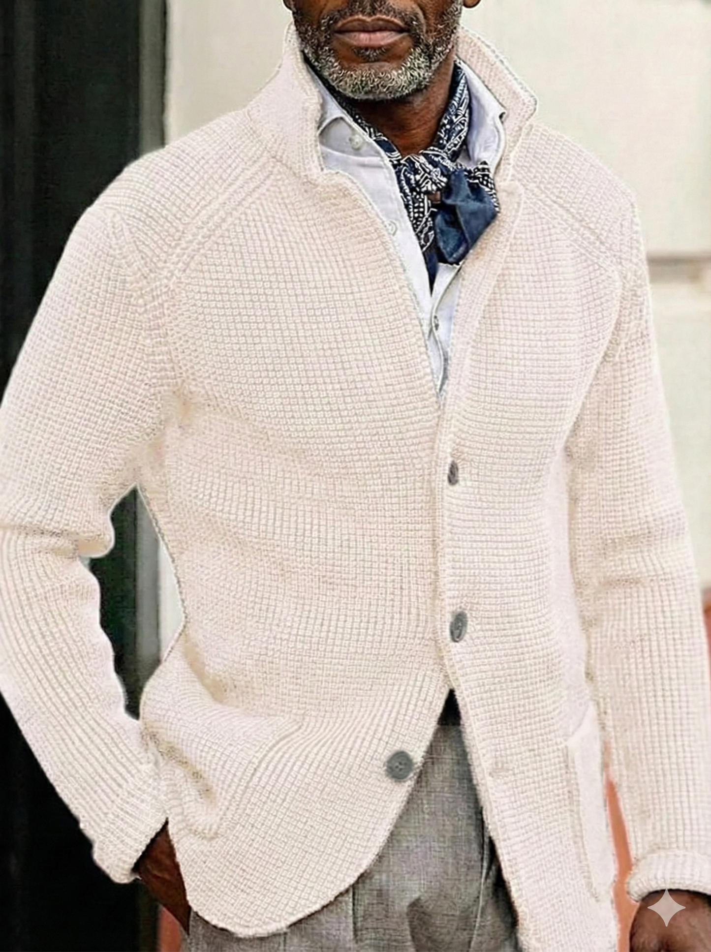 Men's Full Size Textured Knit Button-Down Coat Outerwear