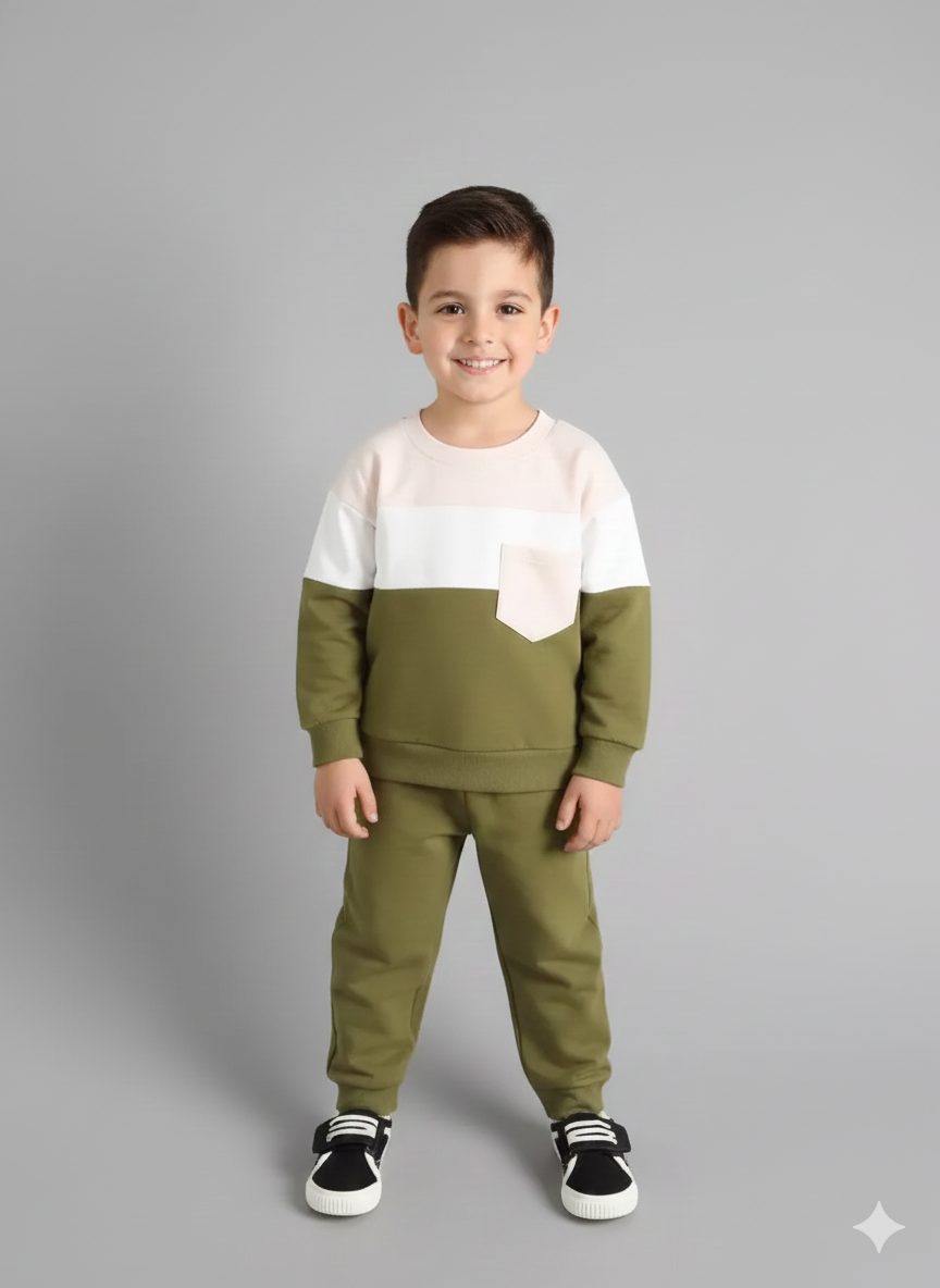 Boy's Color Block Top and Pants Set