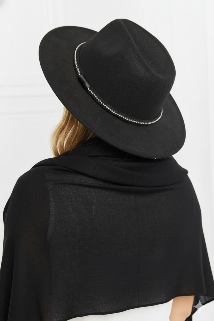 Women's Classic Fedora Hat - Black