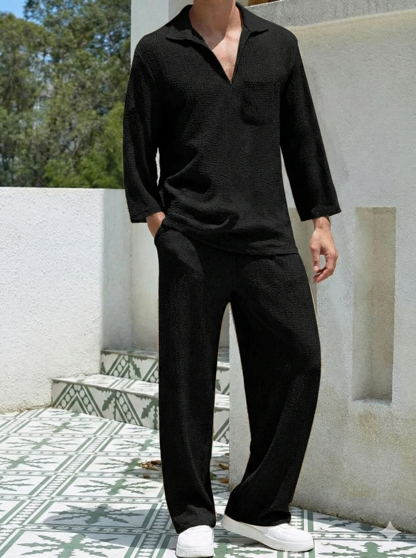 Men's Long Sleeve Top and Pants Set