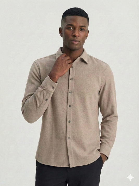 Men's Casual Long Sleeve Button-Down Shirt