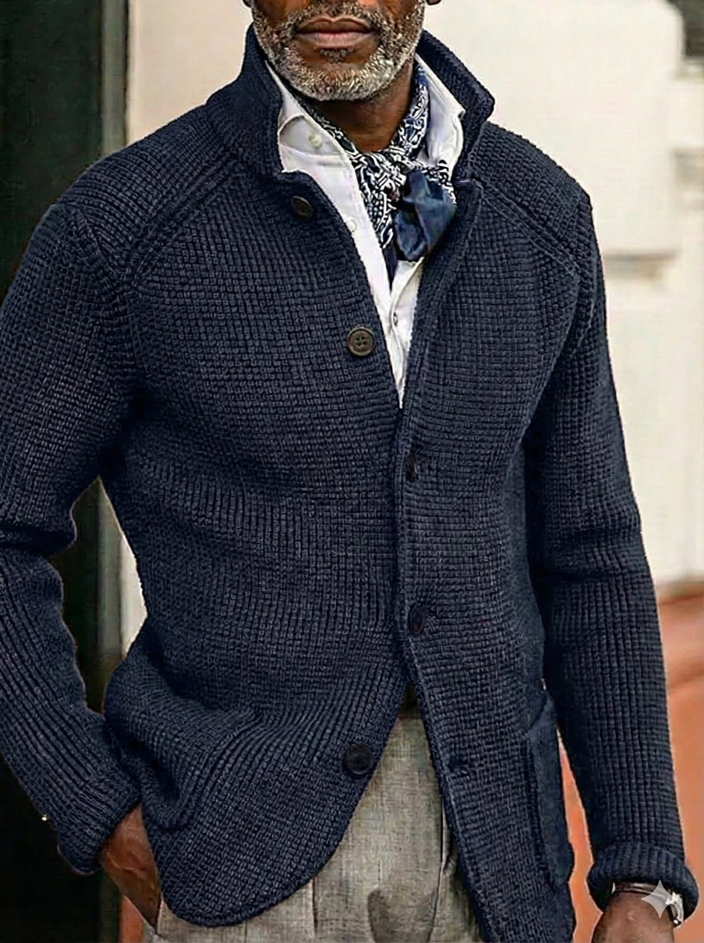Men's Full Size Textured Knit Button-Down Coat Outerwear