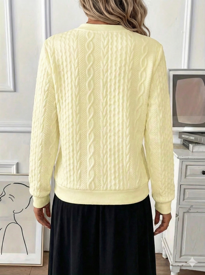 Texture Half Zip Long Sleeve Sweatshirt