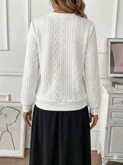 Texture Half Zip Long Sleeve Sweatshirt