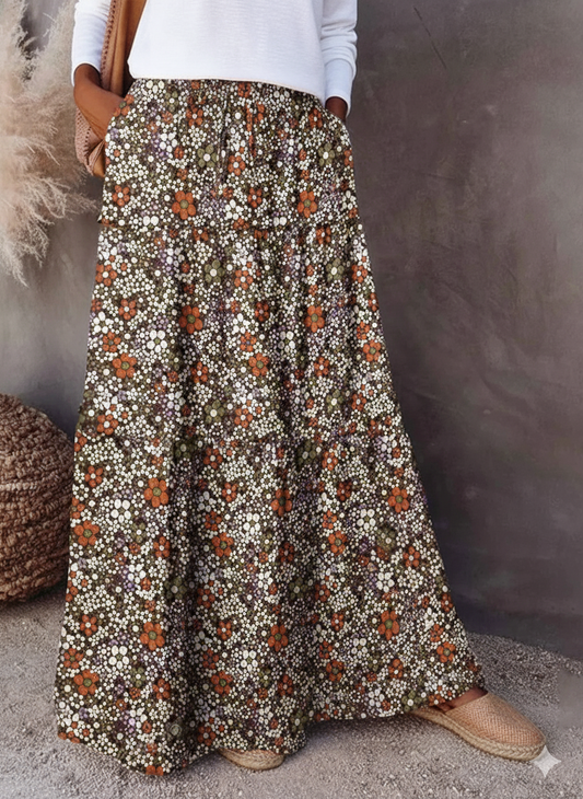 Floral Print Maxi Skirt