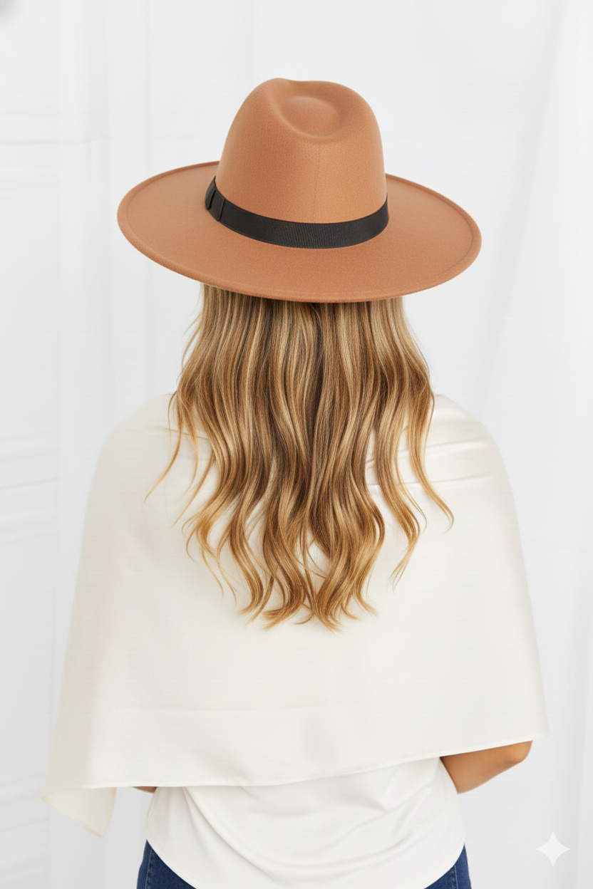 Women's Classic Fedora Hat - Tan