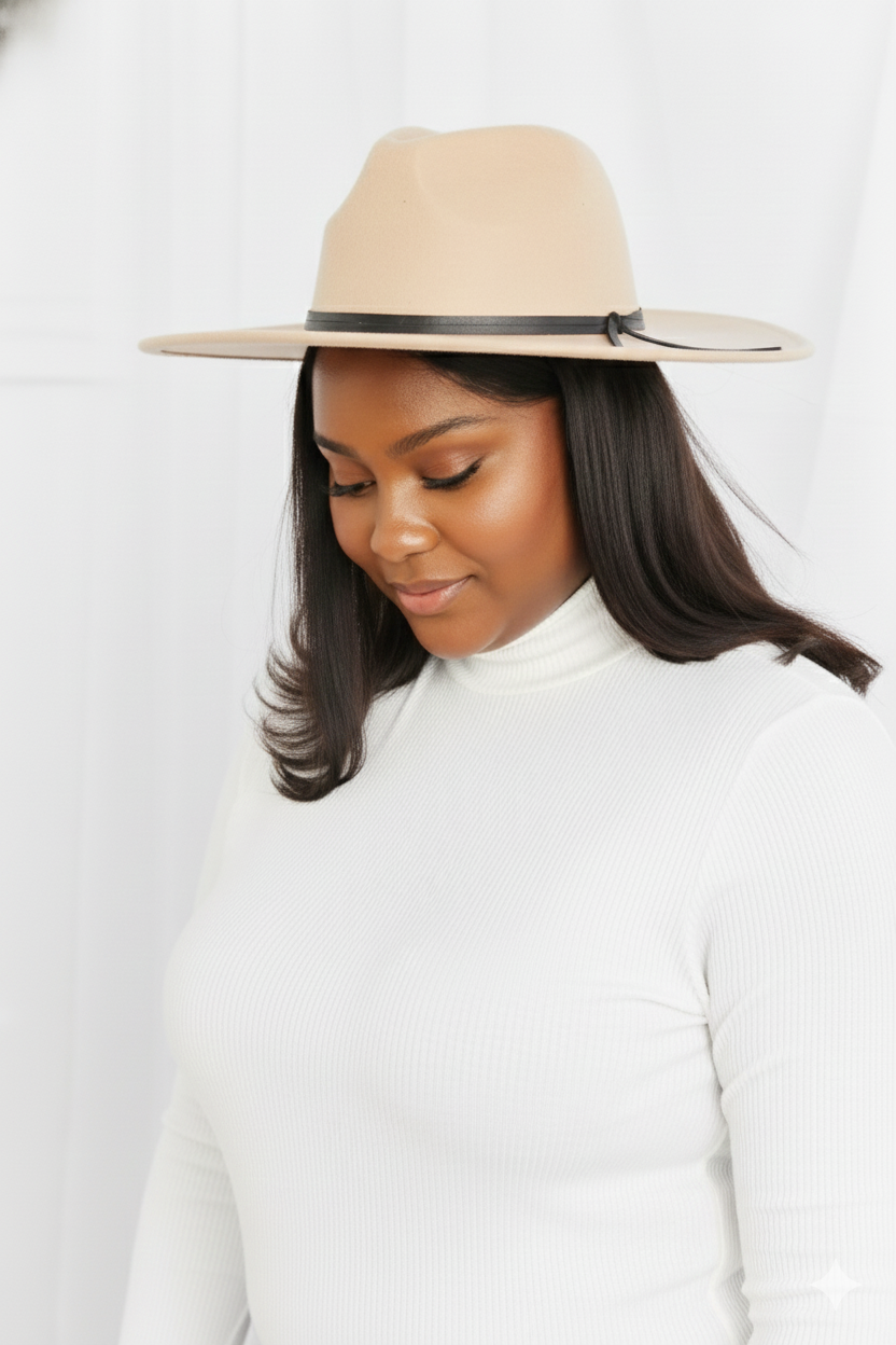 Women's Classic Fedora Hat - Beige