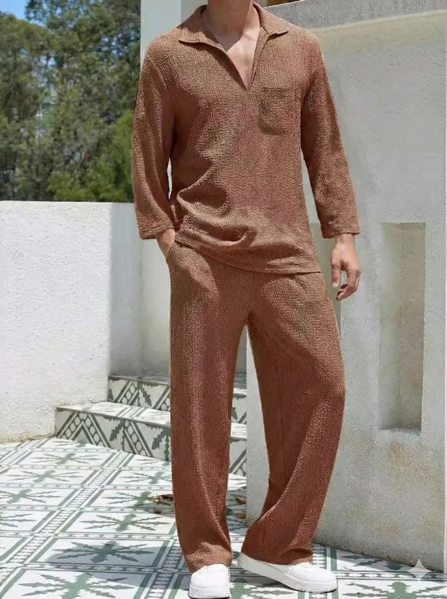 Men's Long Sleeve Top and Pants Set