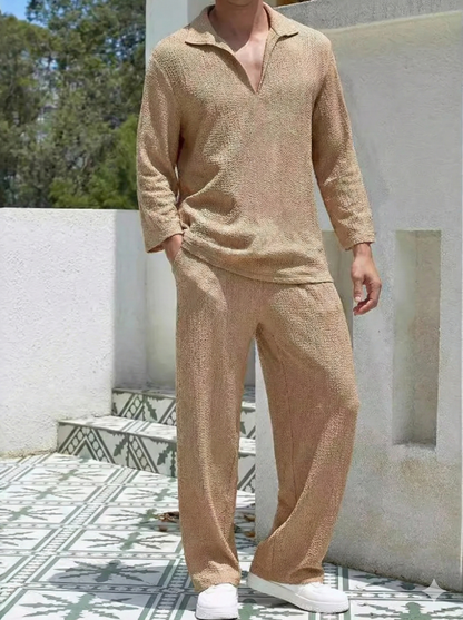Men's Long Sleeve Top and Pants Set