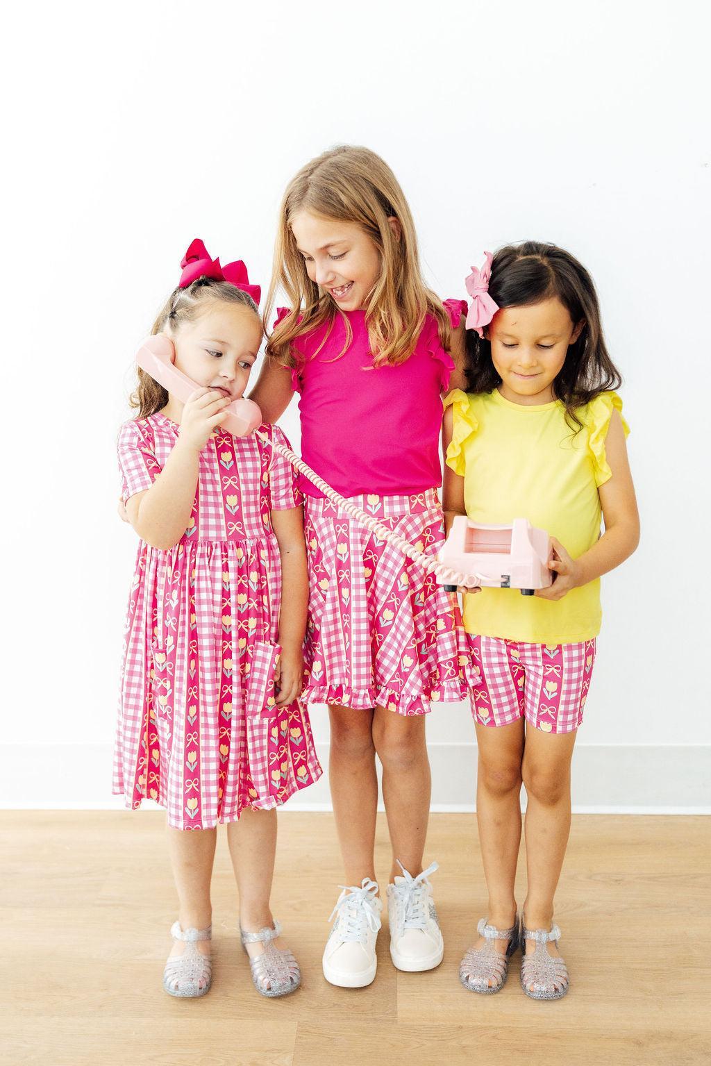 Girl's I Love You Tulip Pocket Twirl Dress