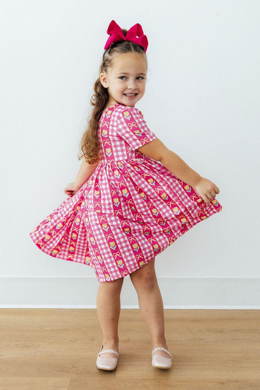 Girl's I Love You Tulip Pocket Twirl Dress