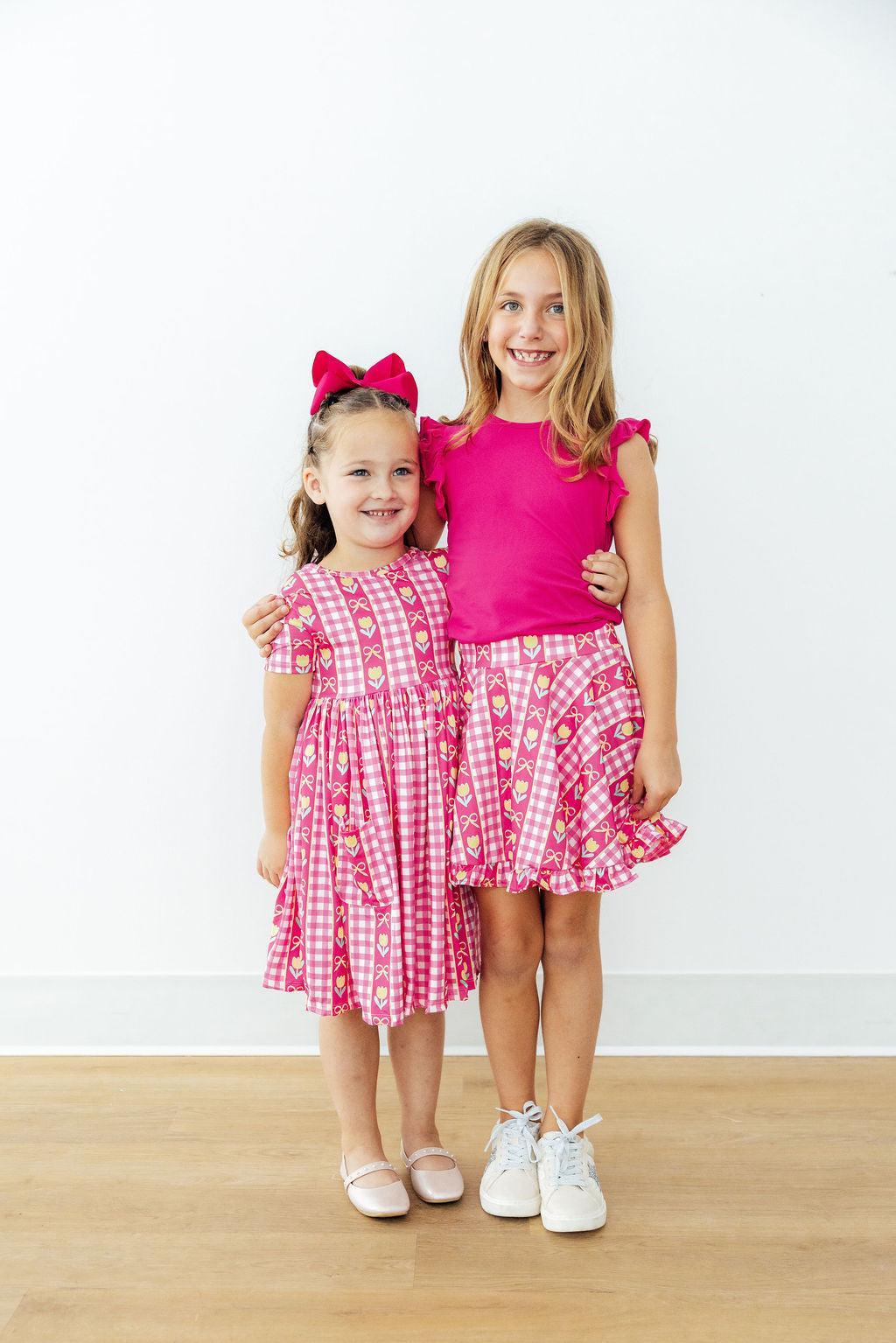 Girl's I Love You Tulip Pocket Twirl Dress