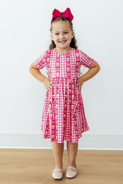 Girl's I Love You Tulip Pocket Twirl Dress