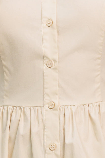 Tie Belted Tan Midi Dress