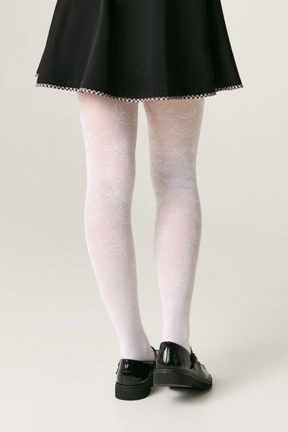 Conte Tights for girls Ketty 40 Den - Floral Pattern