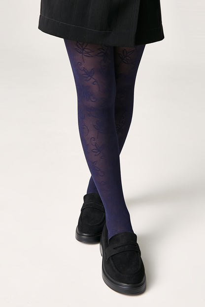 Conte Tights for girls Ketty 40 Den - Floral Pattern