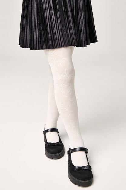 Conte Tights for girls Ketty 40 Den - Floral Pattern