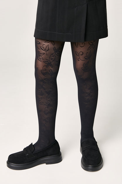 Conte Tights for girls Ketty 40 Den - Floral Pattern