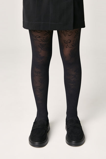 Conte Tights for girls Ketty 40 Den - Floral Pattern
