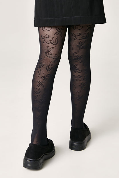 Conte Tights for girls Ketty 40 Den - Floral Pattern