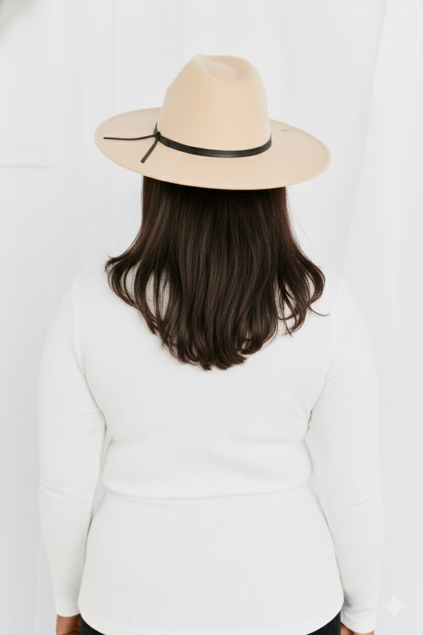 Women's Classic Fedora Hat - Beige