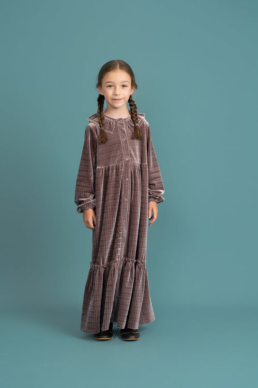 Girl's Velour Maxi Dress