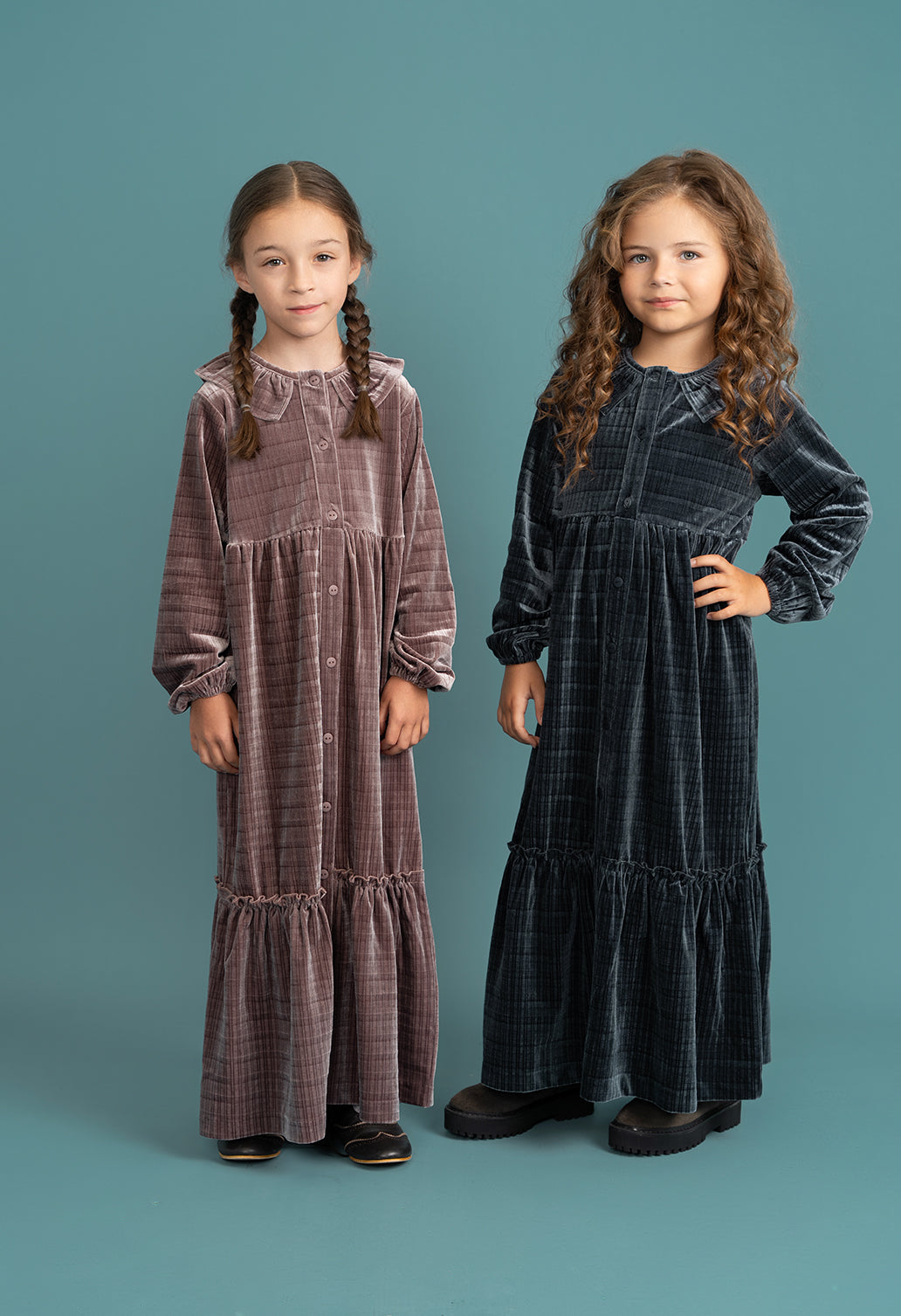 Girl's Velour Maxi Dress
