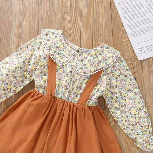 Baby Foral Pattern 1-Piece Design Doll Neck Dress