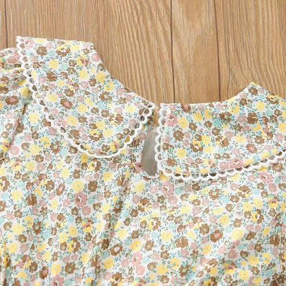 Baby Foral Pattern 1-Piece Design Doll Neck Dress