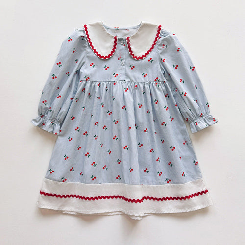 Baby Cherry Pattern Long Sleeves Dress