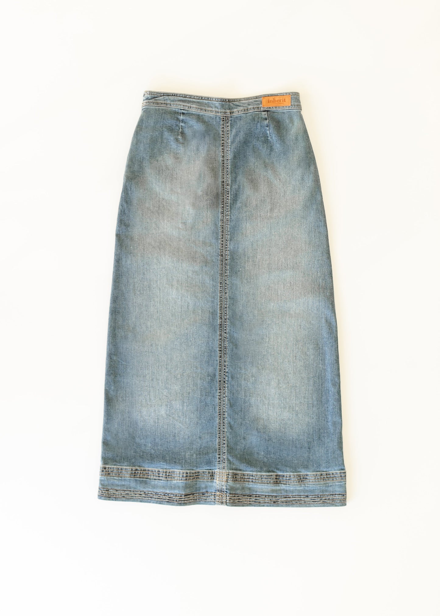 Side Zip A-line Denim Maxi Skirt - FINAL SALE