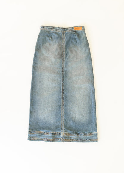 Side Zip A-line Denim Maxi Skirt - FINAL SALE